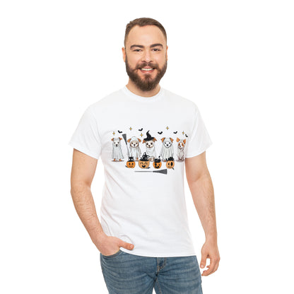 Puppy Ghosts Halloween Short Sleeve Tee