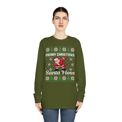 Merry Christmas Santa Floss Ugly Sweater Long Sleeve T-shirt