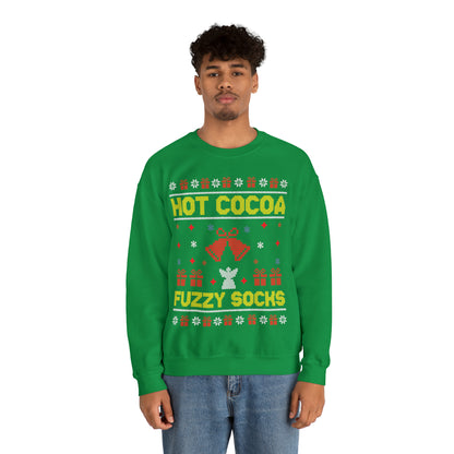 Hot Cocoa Fuzzy Socks Christmas Ugly Sweater Sweatshirt