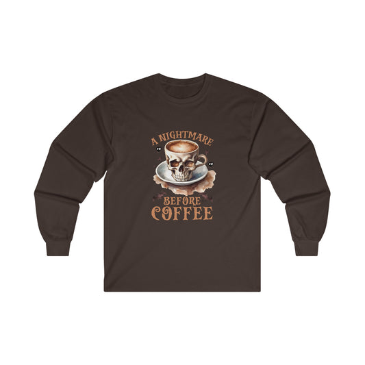 A Nightmare Before Coffee Halloween Long Sleeve Tee