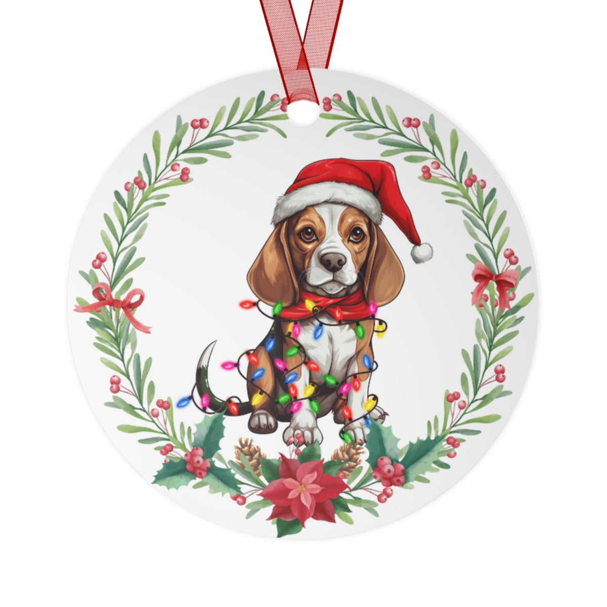 Beagle Dog in Lights Ornament