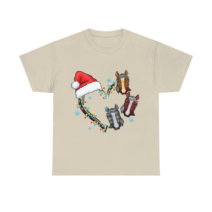 Horse Heart Wreath Christmas Short Sleeve Tee