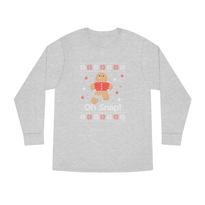 Oh Snap! Gingerbread Man Christmas Ugly Sweater Long Sleeve Tee