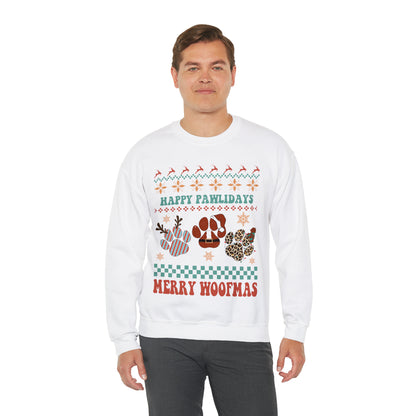 Happy Pawlidays Merry Woofmas Christmas Ugly Sweater Sweatshirt