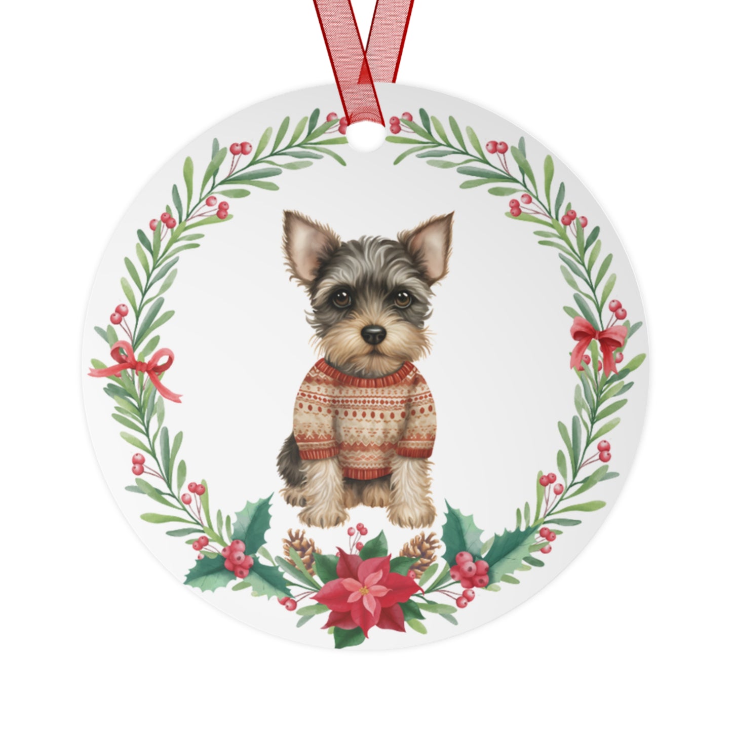 Schnauzer Dog in Sweater Ornament