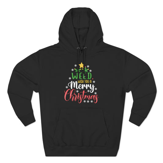 Weed Wish You A Merry Christmas Ugly Sweater Pullover Hoodie