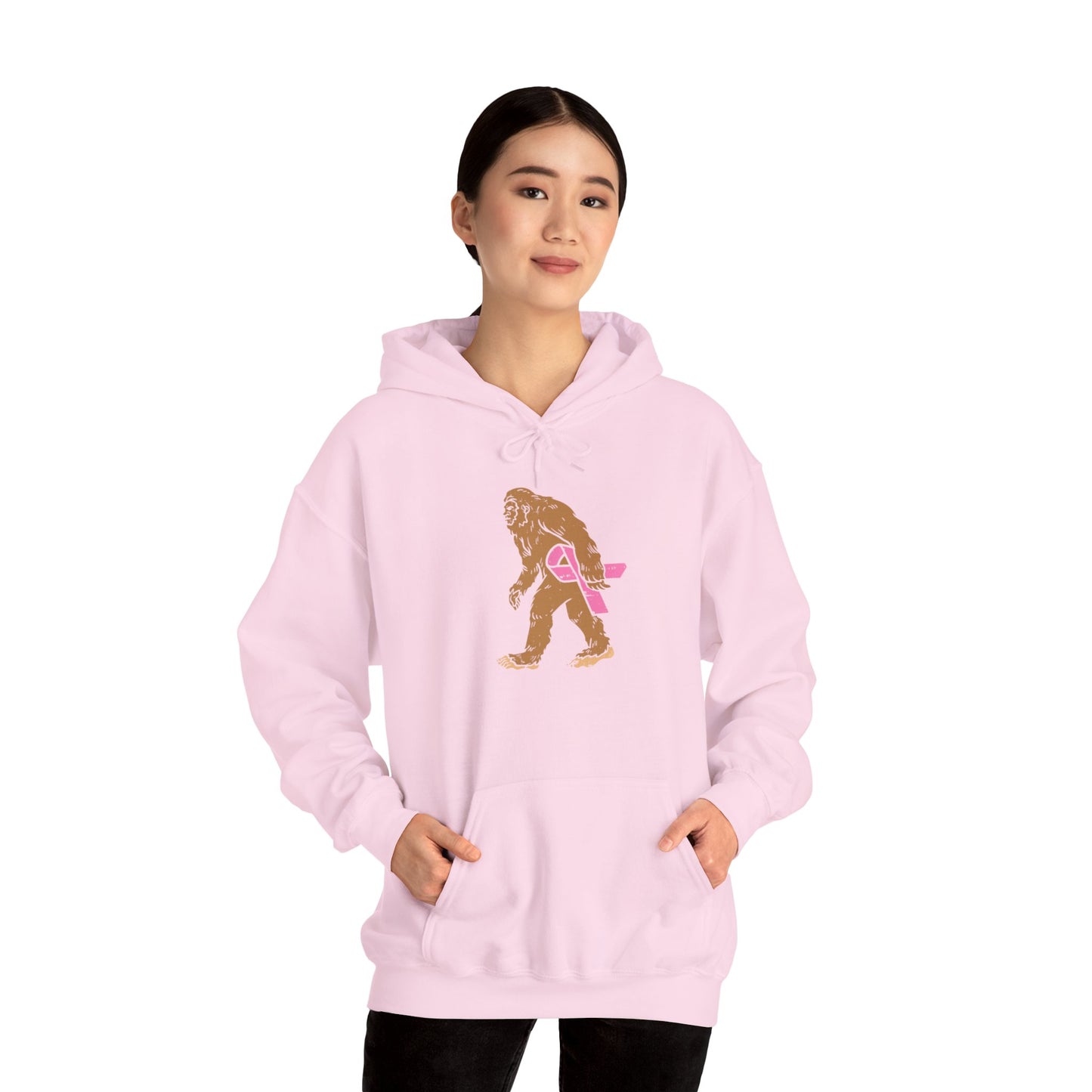 Squatch Bigfoot Breast Cancer Halloween Pullover Hoodie