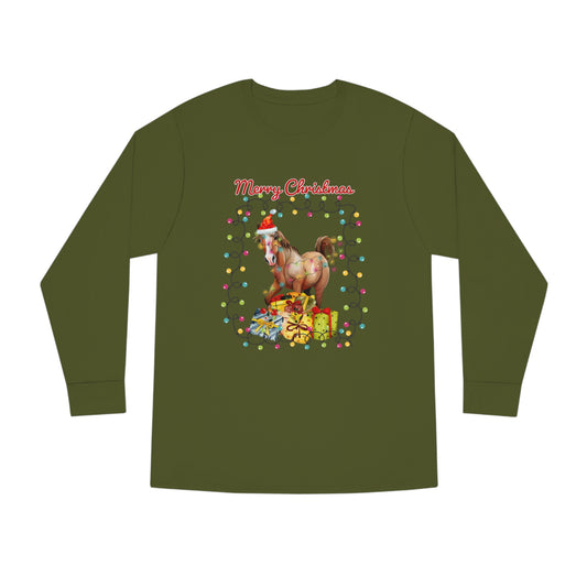 Merry Christmas Horse Christmas Long Sleeve Tee