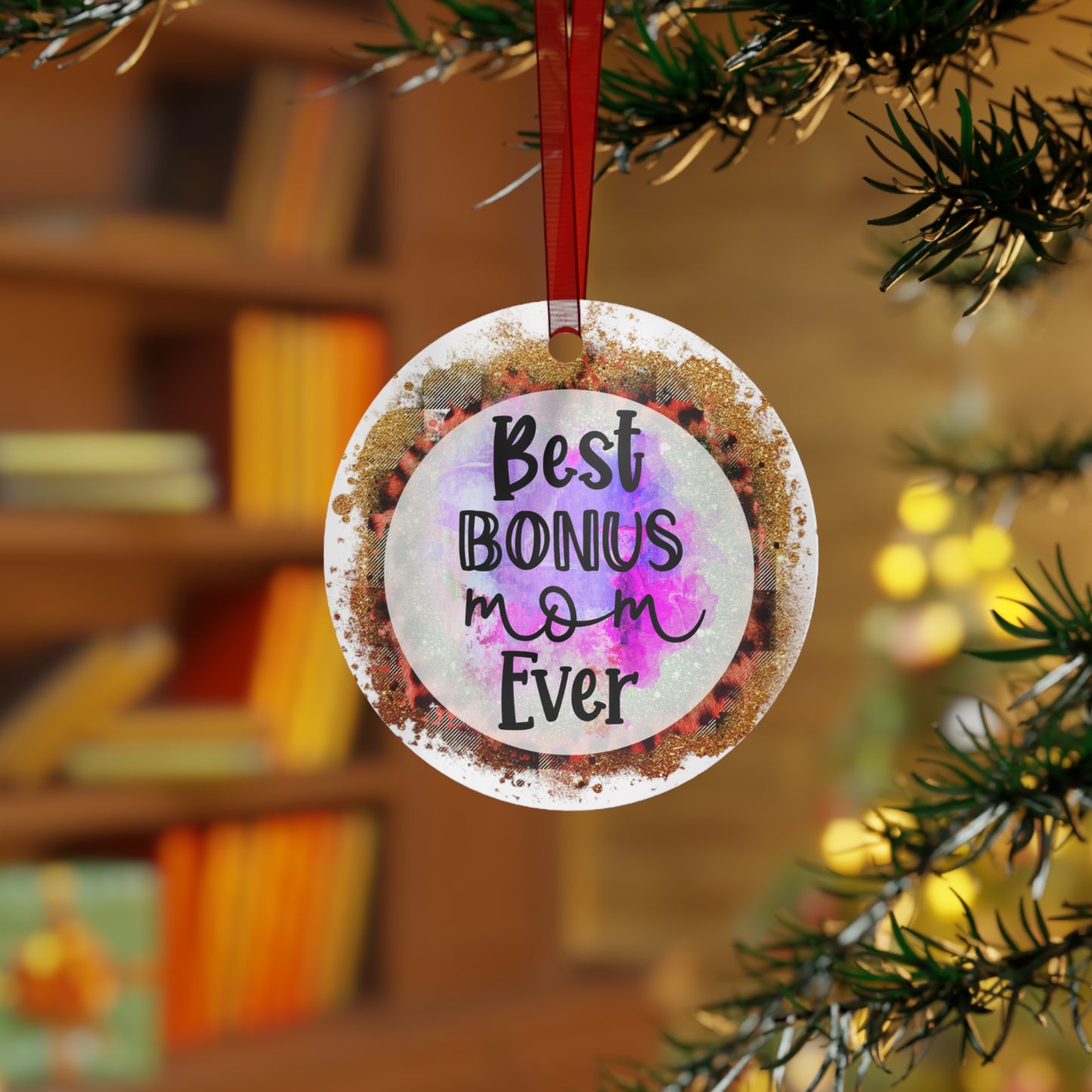 Best Bonus Mom Purple Ornament