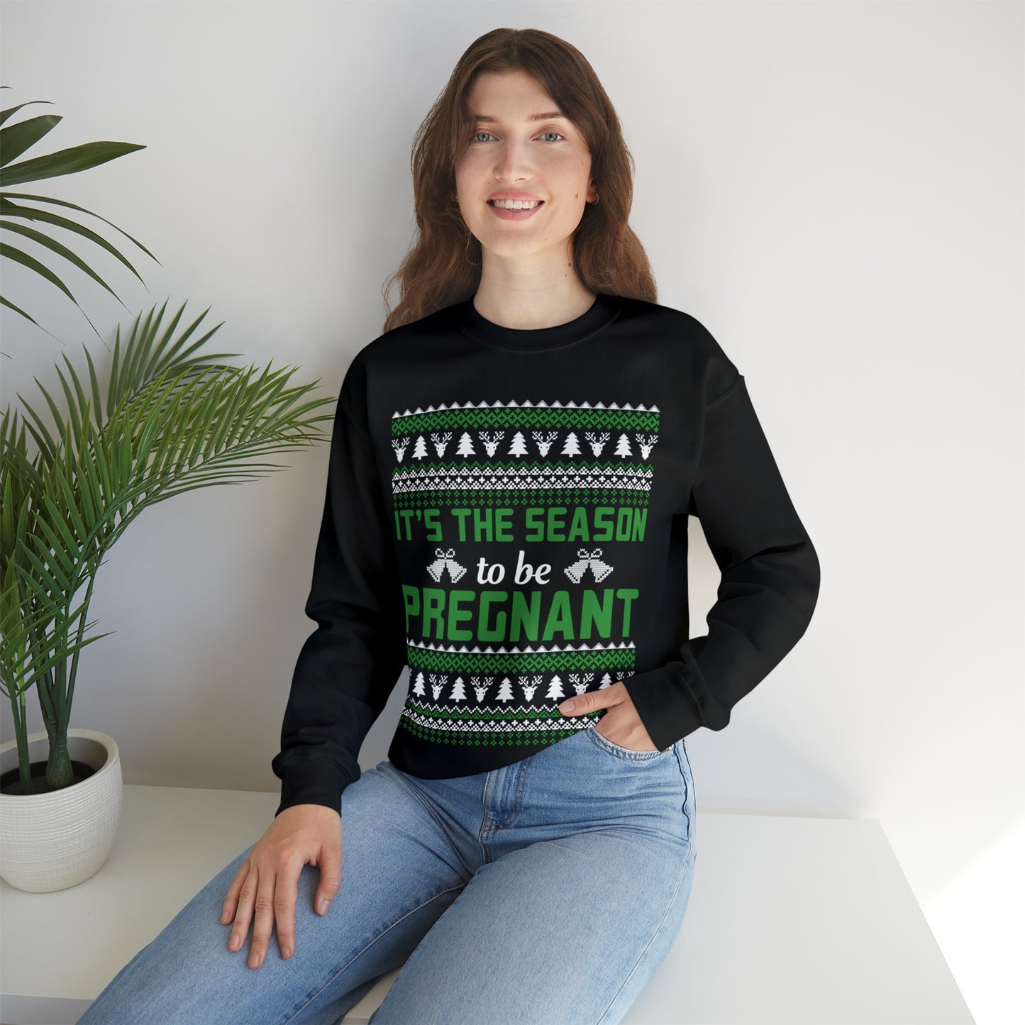 It's the Season To Be Pregnant Christmas Ugly Sweater Sweatshirt