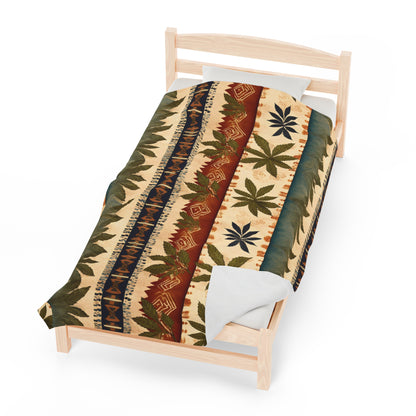 Marijuana Leaf with Stripes Blanket