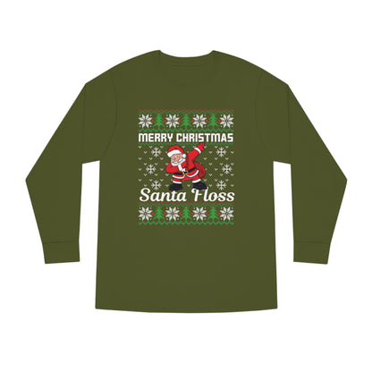 Merry Christmas Santa Floss Ugly Sweater Long Sleeve T-shirt