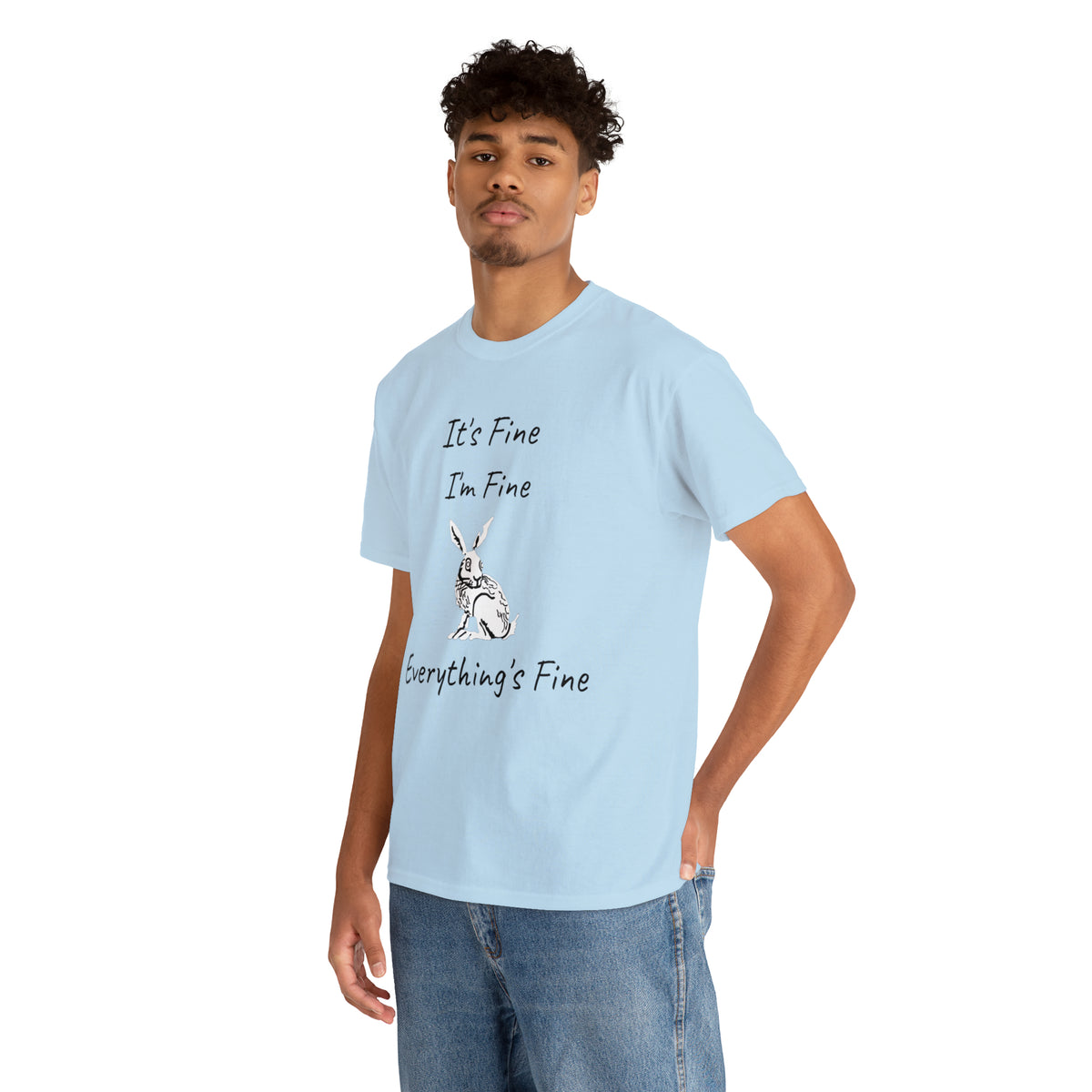 Its Fine Everythings Fine Rabbit Shirt Unisex Heavy Cotton Tee