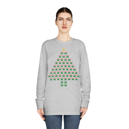 Pawprint Christmas Tree Ugly Sweater Long Sleeve T-shirt