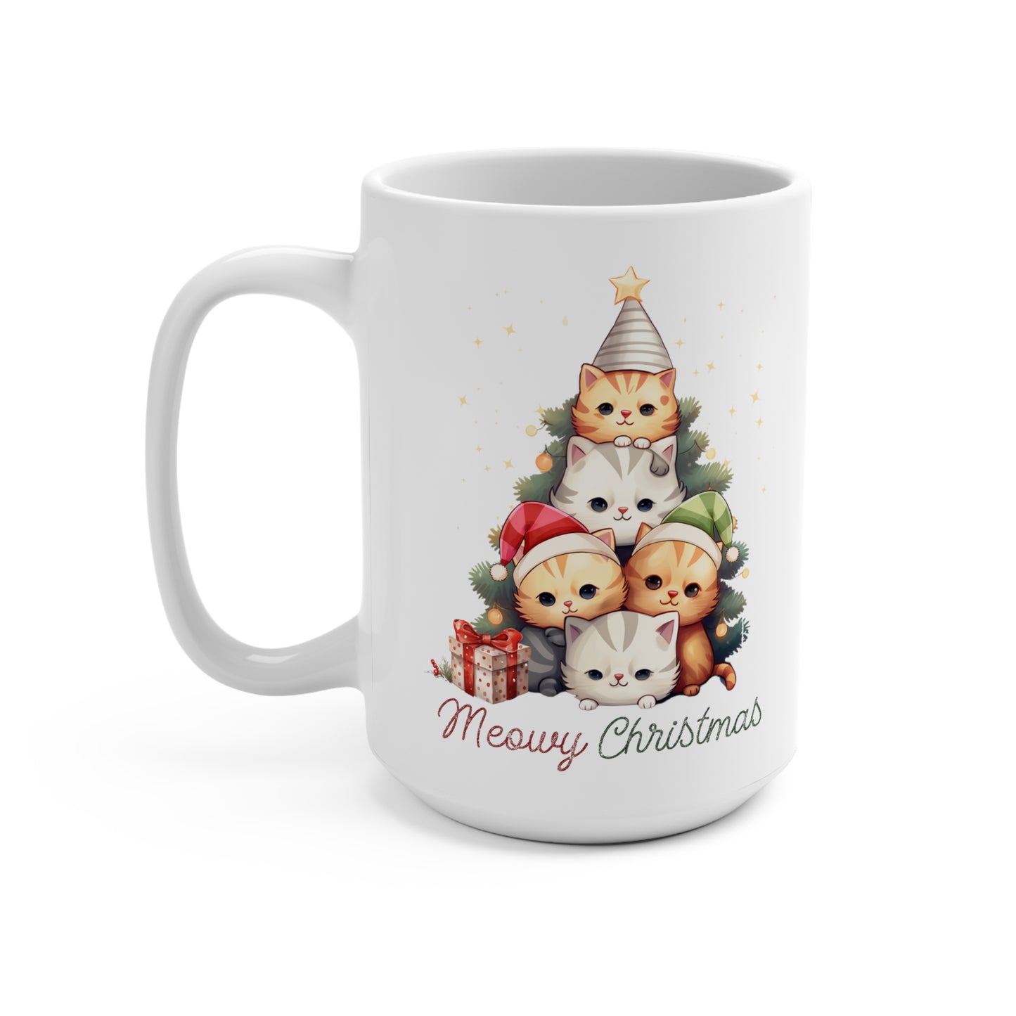 Meowy Christmas Cats Mug 15oz