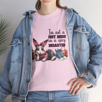 I'm Not A Hot Mess I'm A Spicy Disaster Rabbit Short Sleeve Tshirt