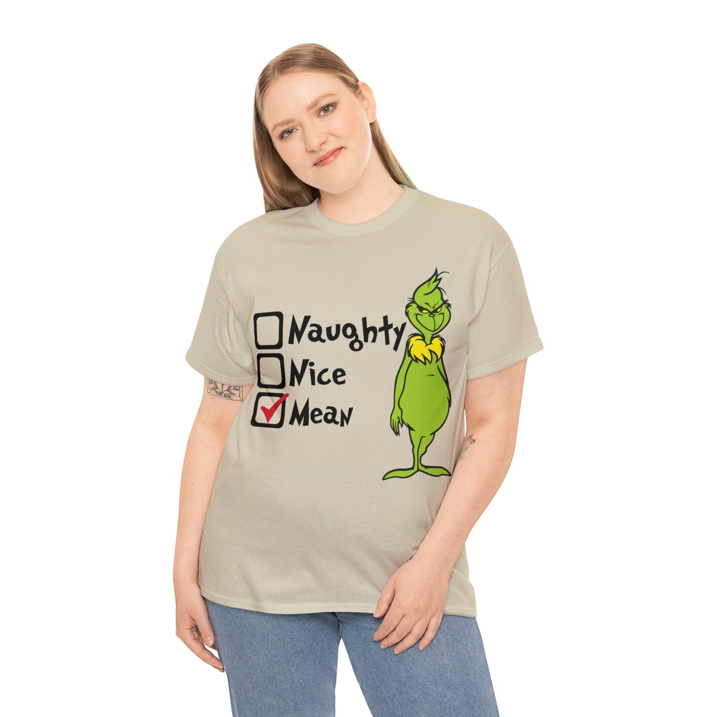 Naughty Nice Mean Grinch Christmas Short Sleeve Tee