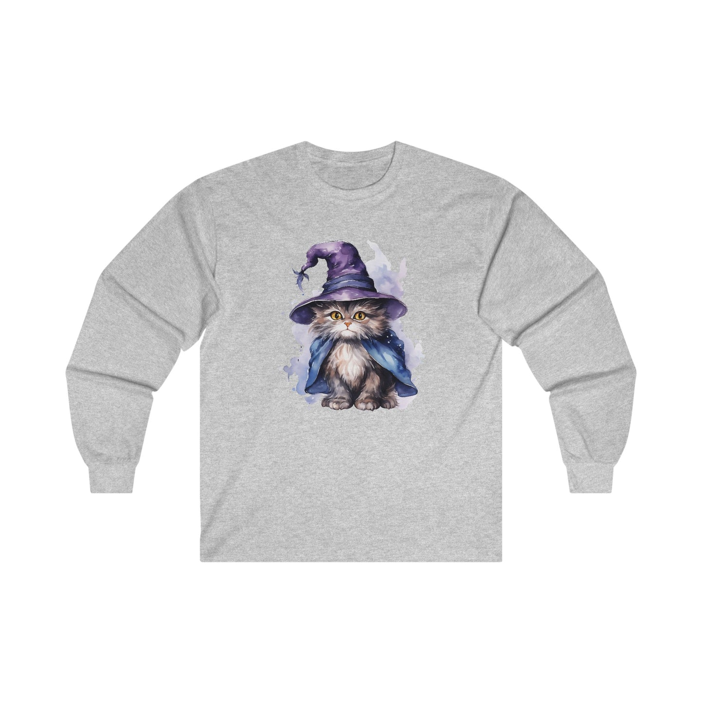 Witch Wizard Cat Halloween Long Sleeve Tee