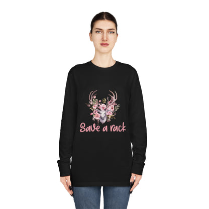 Save The Racks Big or Small Deer Breast Cancer Long Sleeve T-shirt