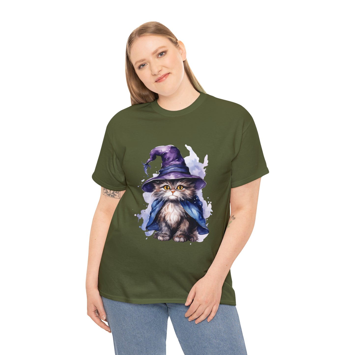 Witch Wizard Cat Halloween Short Sleeve Tee