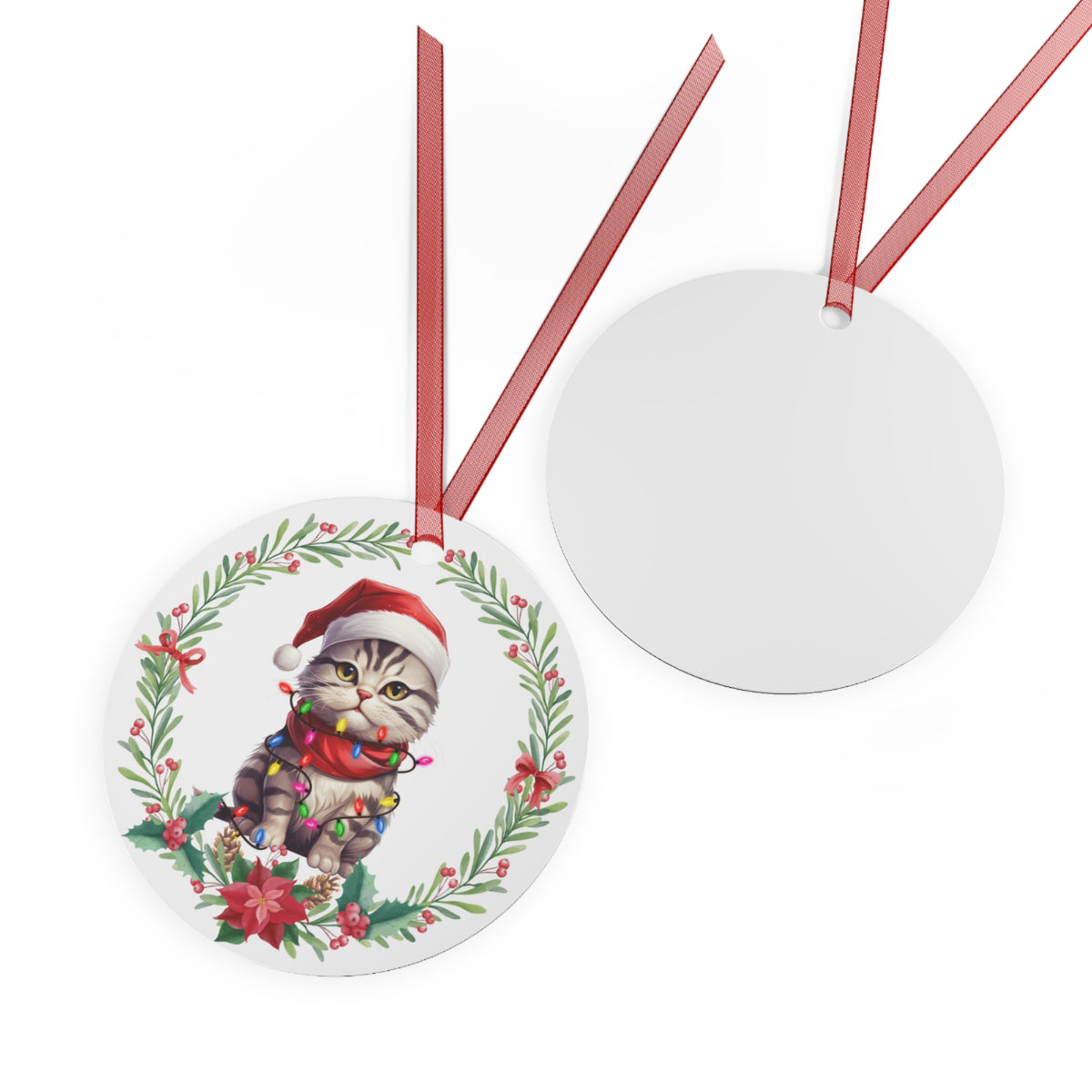 American Curl Cat in Lights Ornament