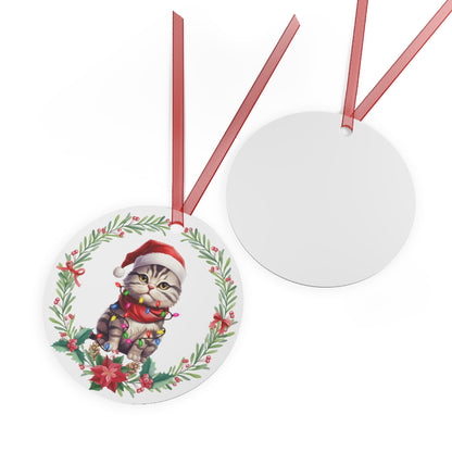 American Curl Cat in Lights Ornament