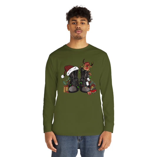 Military Boots Christmas Long Sleeve Tee