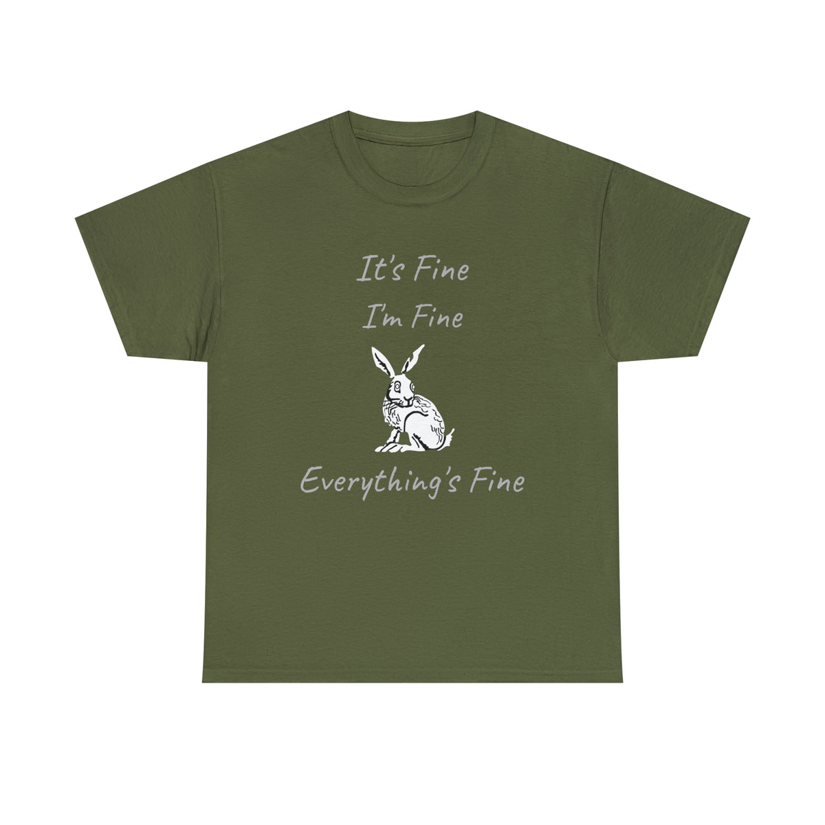 Its Fine Everythings Fine Rabbit Shirt Unisex Heavy Cotton Tee