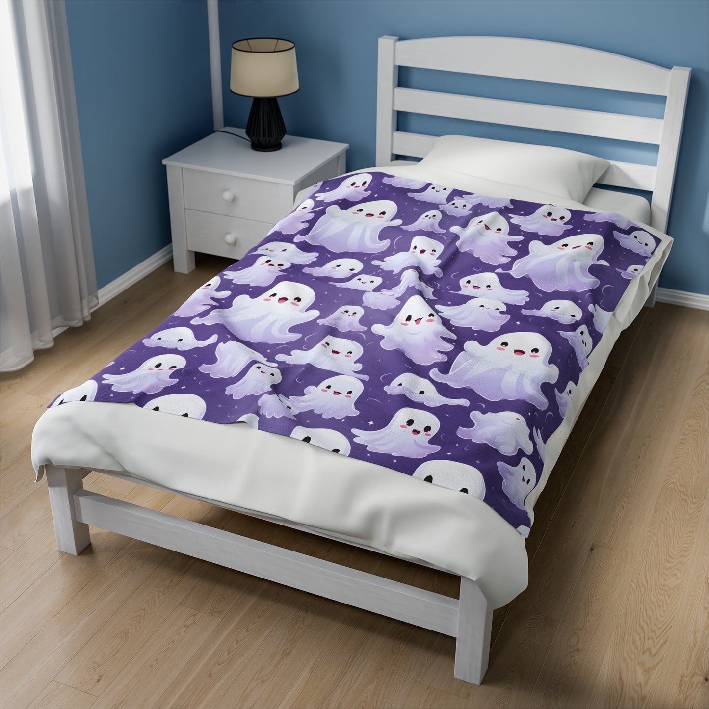 Purple Ghost Halloween Blanket