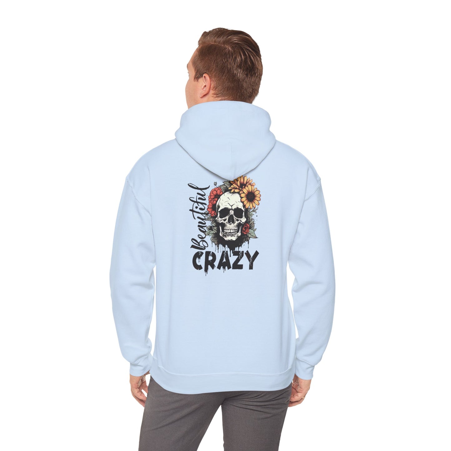 Beautiful Crazy Skull With Flowers Halloween Pullover Hoodie