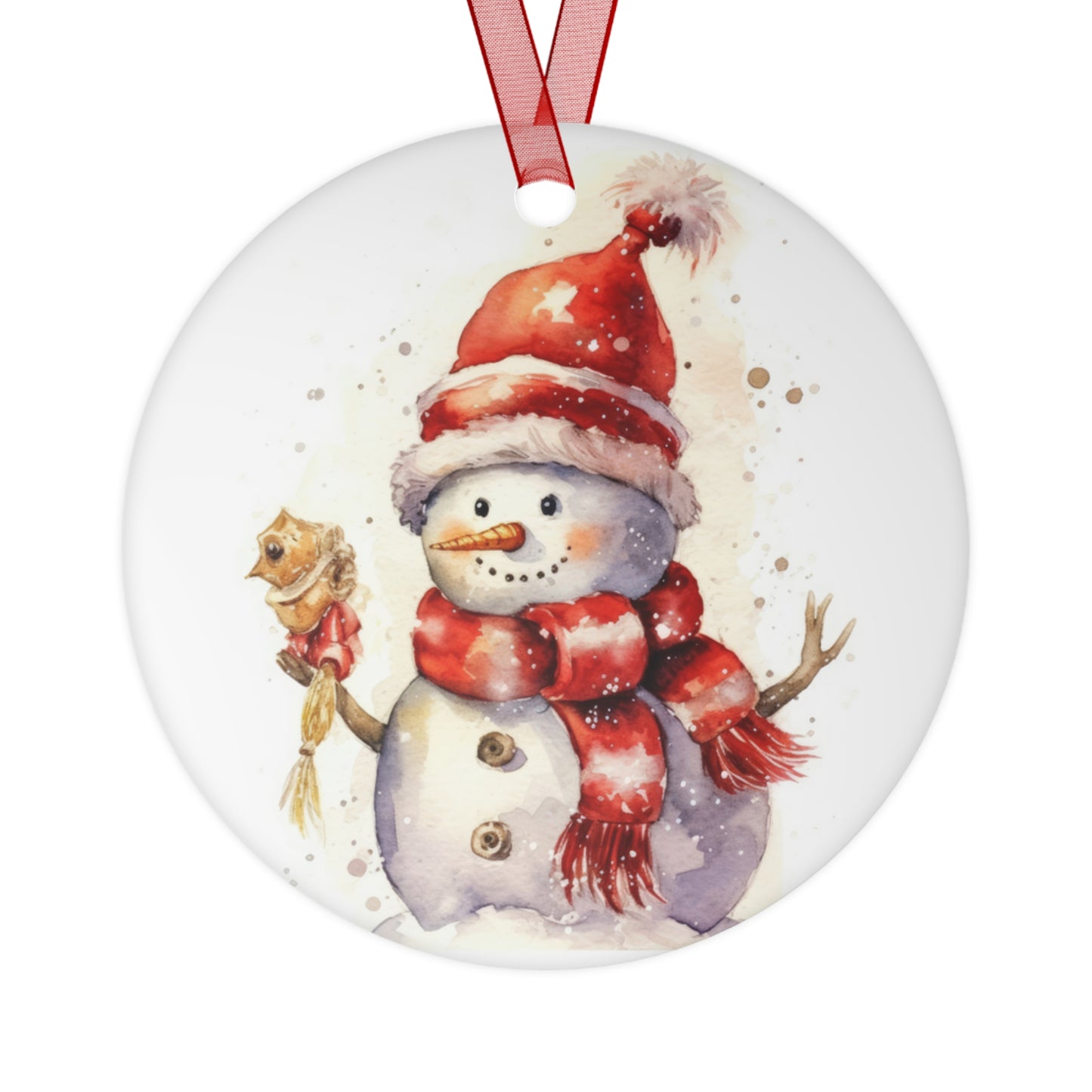 Snowman in Red Ornament