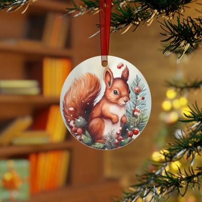 Squirrel in Santa Hat Ornament