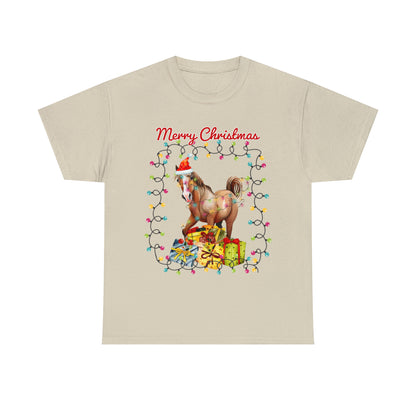 Merry Christmas Horse Christmas Short Sleeve Tee