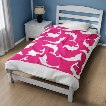 Pink Dolphin Shadows Blanket