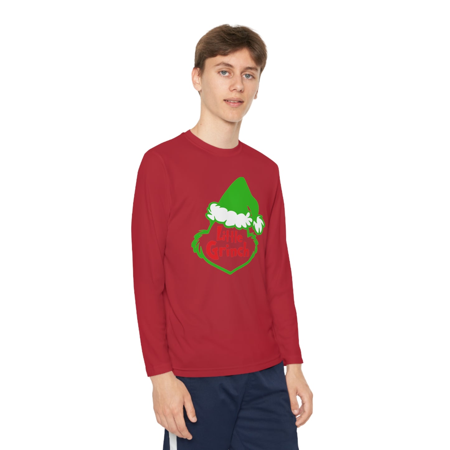 Little Grinch Christmas Youth Long Sleeve Tee