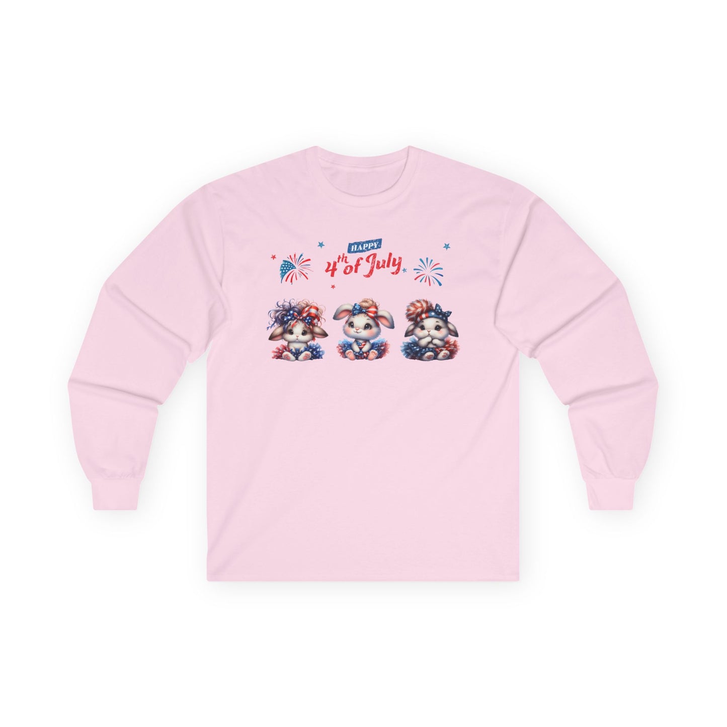 4th of July Rabbits in Tutus Long Sleeve T-Shirt