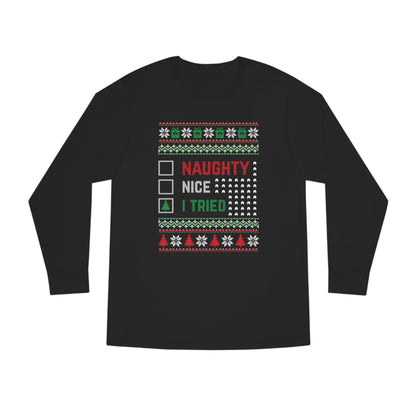 I Tried Christmas Ugly Sweater Long Sleeve T-shirt