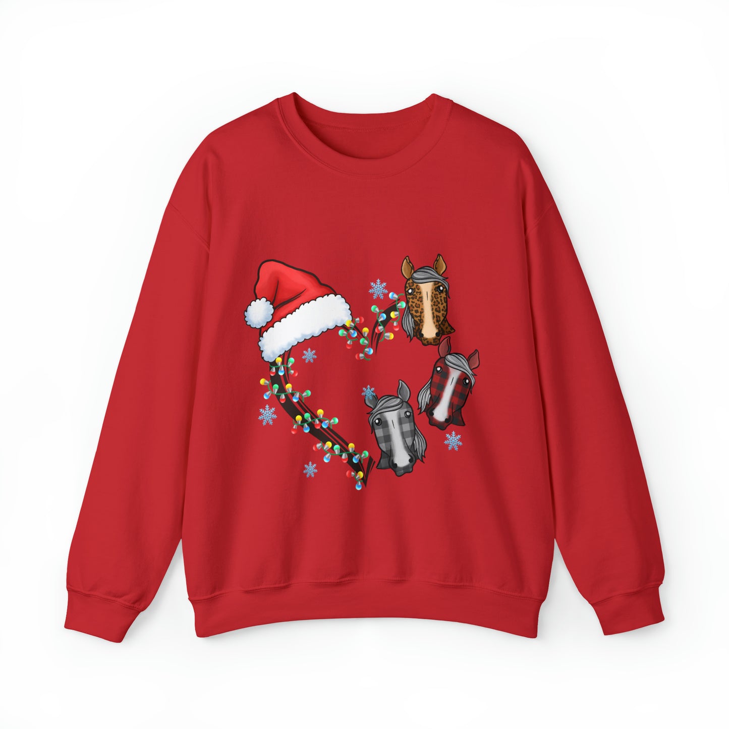 Horse Heart Wreath Christmas Sweatshirt