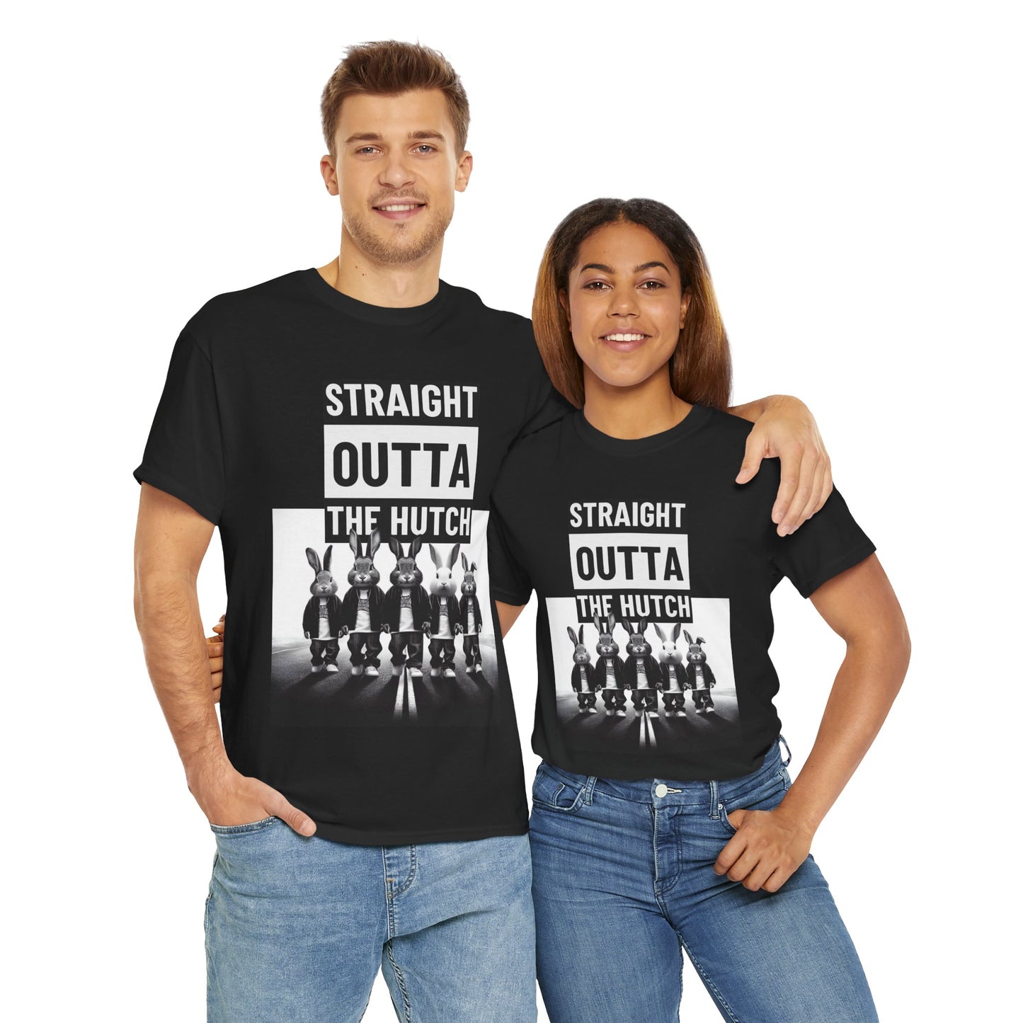 Straight Outta The Hutch Rabbits Short Sleeve Tshirt