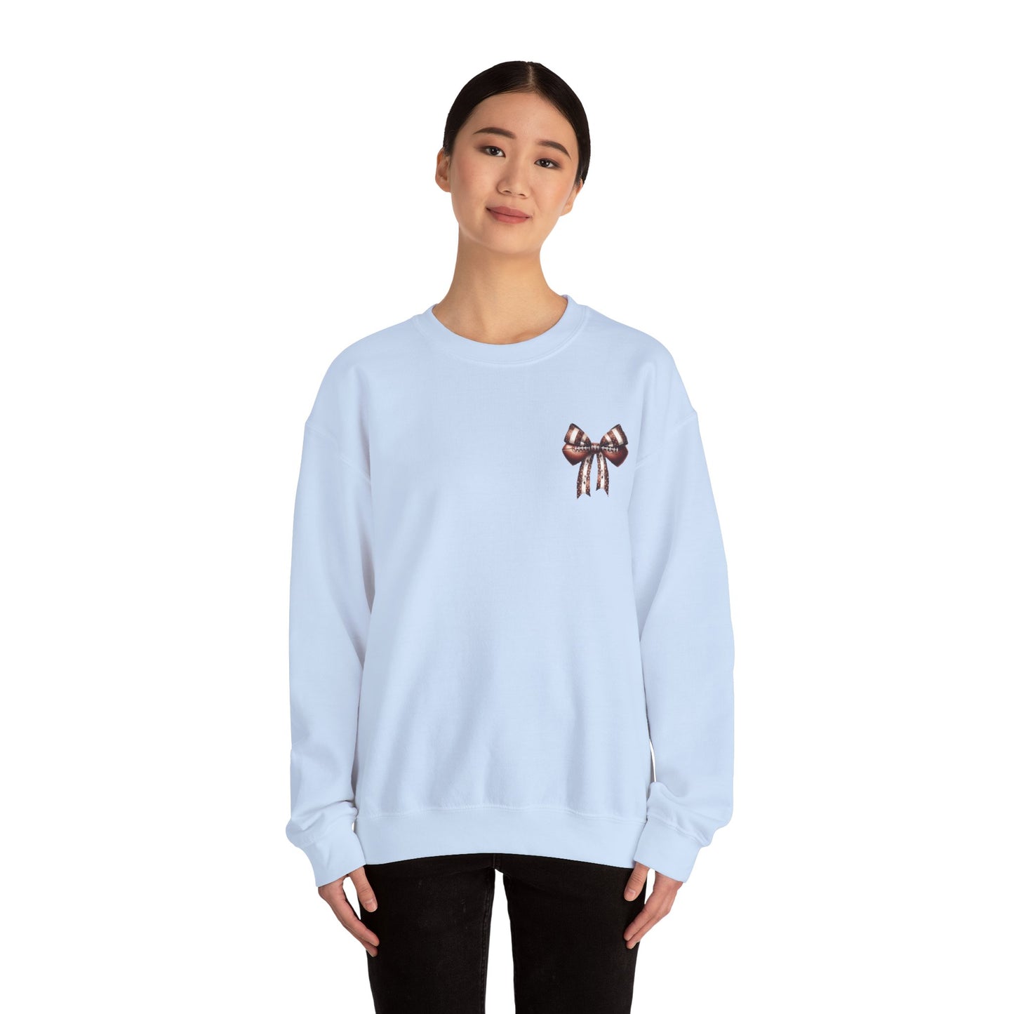 Football Game Day Sweatshirt Mom Dad Parent Football Lover Coquette Bows