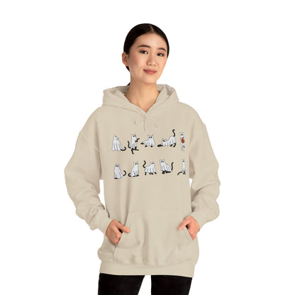 Ghost Cats Halloween Pullover Hoodie