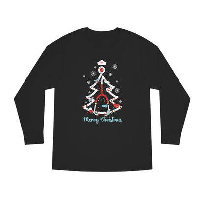 Merry Christmas Stethoscope Christmas Tree Medical Nurse Long Sleeve Tee