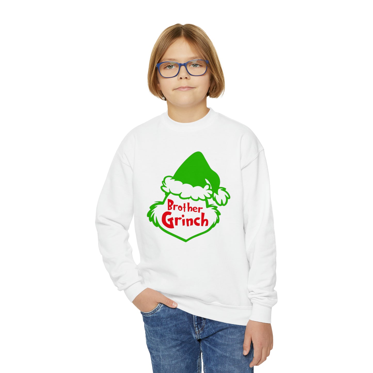 Brother Grinch Christmas Youth Crewneck Sweatshirt