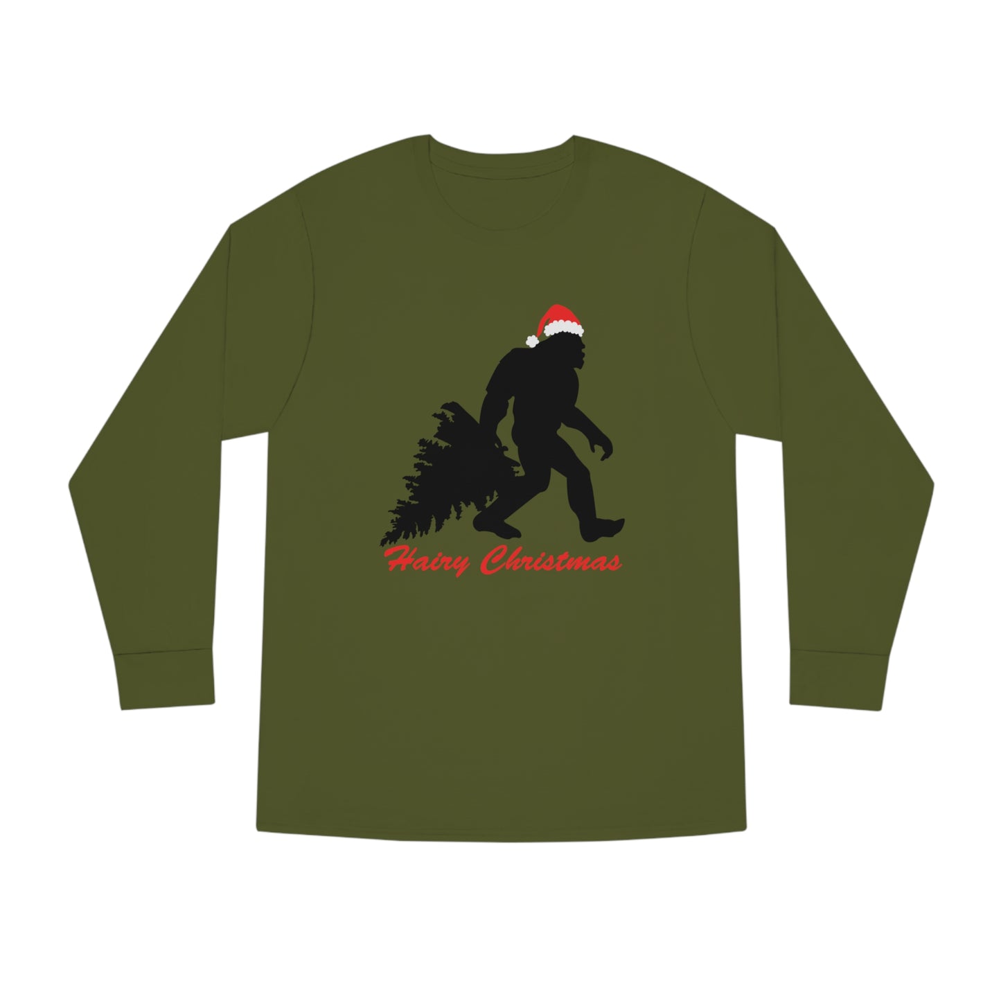 Sasquatch Big Foot Hairy Christmas Long Sleeve Tee