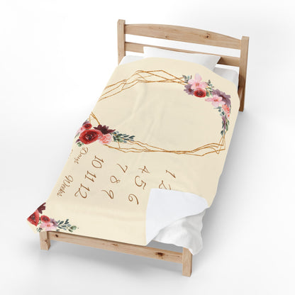 Roses Floral Milestone Blanket