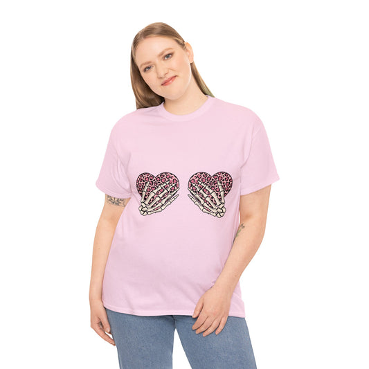 Skeleton Hand on Hearts Valentine Short Sleeve Tee