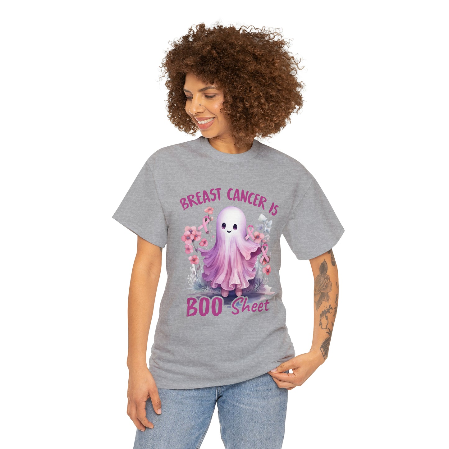 Breast Cancer Is Boo Sheet Halloween Short Sleeve Tee