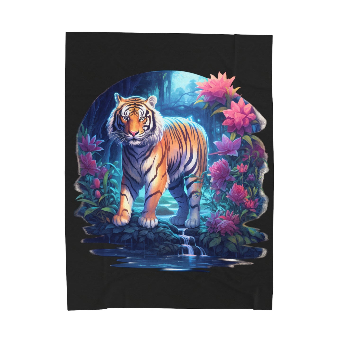 Tiger by Water Blanket