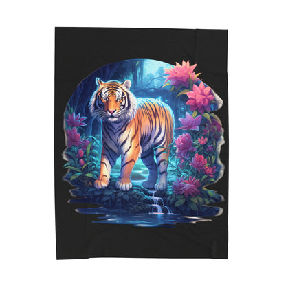 Tiger by Water Blanket