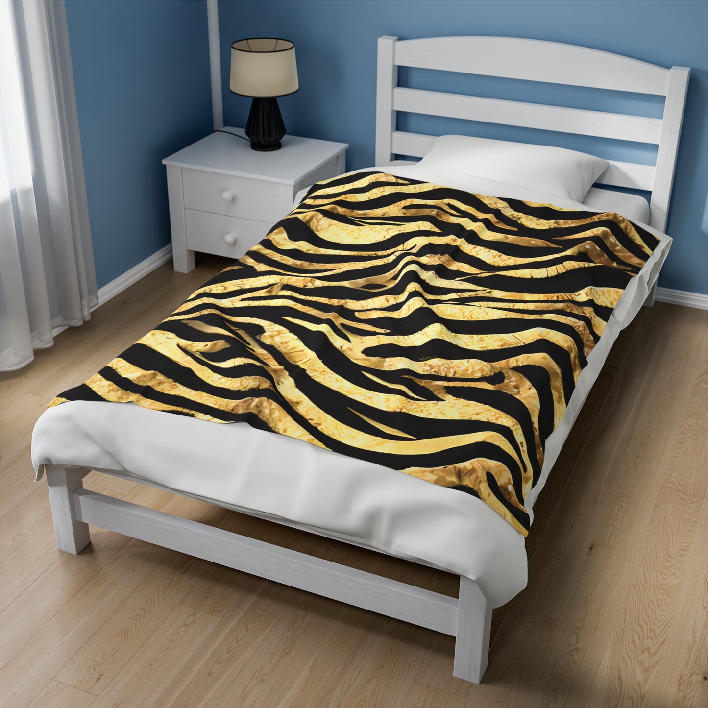 Gold Zebra Print Blanket